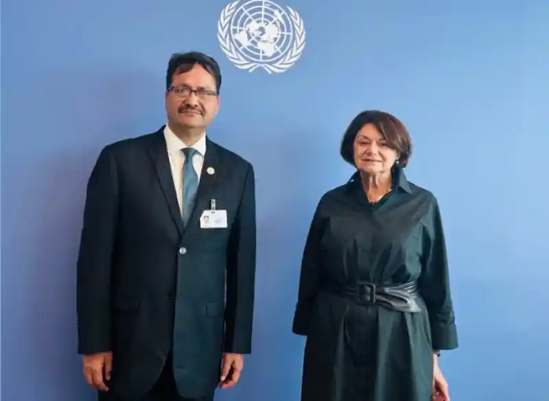 परराष्ट्रमन्त्री साउदले संयुक्त राष्ट्रसंघका युएसजी डिकार्लोसँग भेटवार्ता